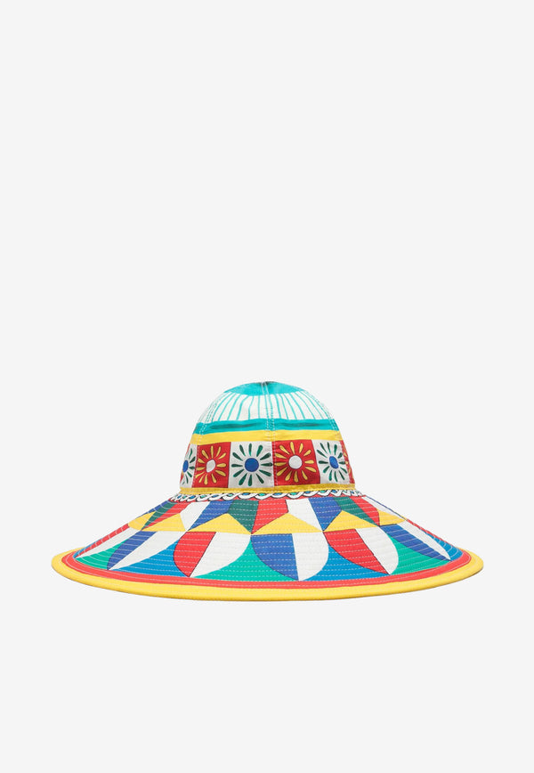 Dolce & Gabbana Geometric Print Sun Hat Multicolor FH427A GDS11 HH82D