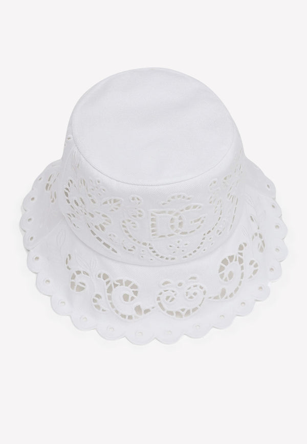 Dolce & Gabbana Cut-Out Logo Embroidery Hat White FH547Z FU6XW W0800
