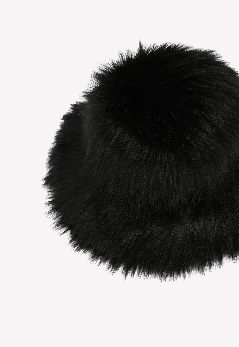 Dolce & Gabbana Faux Fur Hat Black FH593F FUST8 N0000