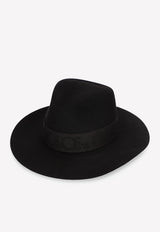 Dolce & Gabbana Logo Fedora Hat in Lapin Felt Black FH612A GDA3K N0000