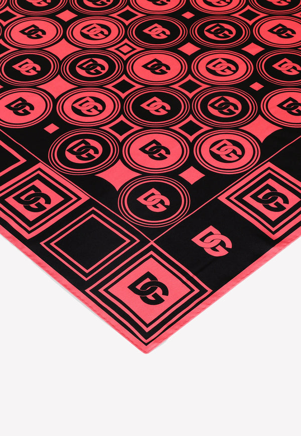 Dolce & Gabbana Logo Print Twill Scarf Red FN090R G0XCJ HE3GS