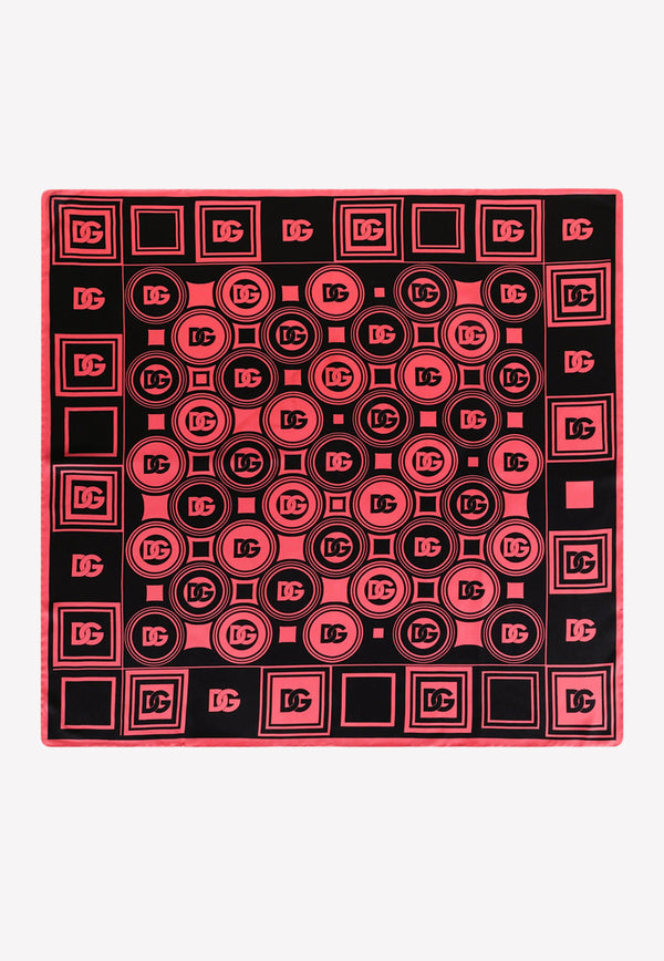 Dolce & Gabbana Logo Print Twill Scarf Red FN090R G0XCJ HE3GS