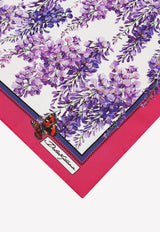 Dolce & Gabbana Wisteria Print Silk Scarf Purple FN093R GDAG4 HA3JE