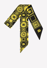 Dolce & Gabbana DG Print Twill Headscarf Yellow FS215A G0XCH HG3GS