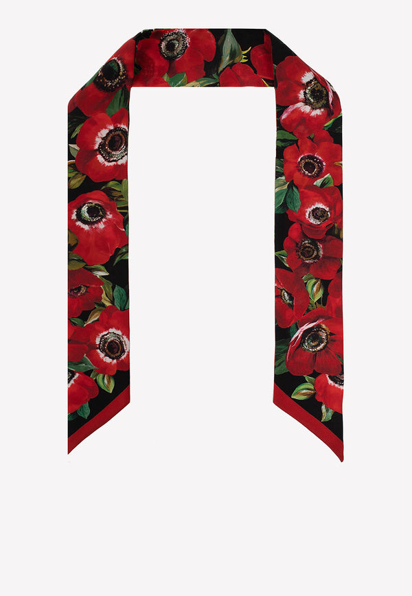 Dolce & Gabbana Floral Print Silk Twill Headscarf Multicolor FS215A GDAYO HNAA5