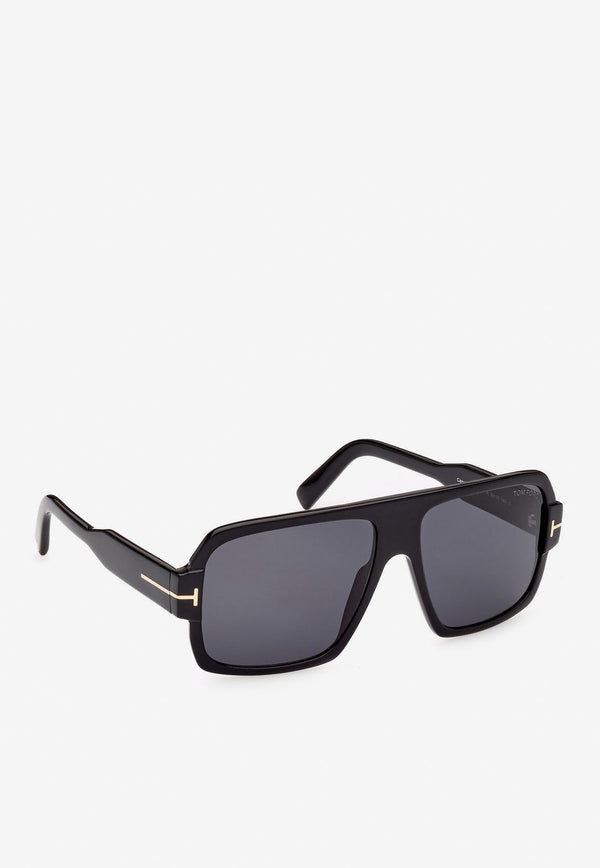 Tom Ford Camden Square Sunglasses Grey FT093301A58BLACK