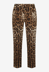 Dolce & Gabbana Leopard-Print Cropped Pants Brown FTAGNT FSFAG HY13M