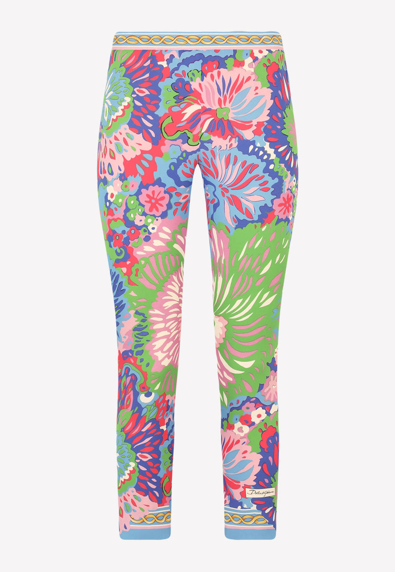 Dolce & Gabbana 60's Print Cropped Leggings Multicolor FTAGPT HPABE HH3JW