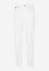 Dolce & Gabbana Ripped Boyfriend Jeans White FTAIAD G8EY8 W0800