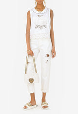 Dolce & Gabbana Ripped Boyfriend Jeans White FTAIAD G8EY8 W0800