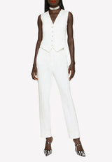 Dolce & Gabbana Floral Jacquard Tailored Pants White FTAM2T HJMB8 W0111