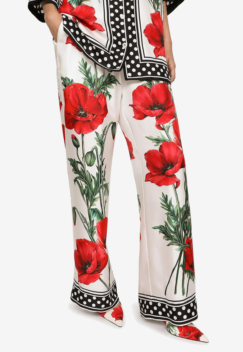 Dolce & Gabbana Poppy-Print Twill Pajama Pants Multicolor FTAMPT HI1HI HA3VN