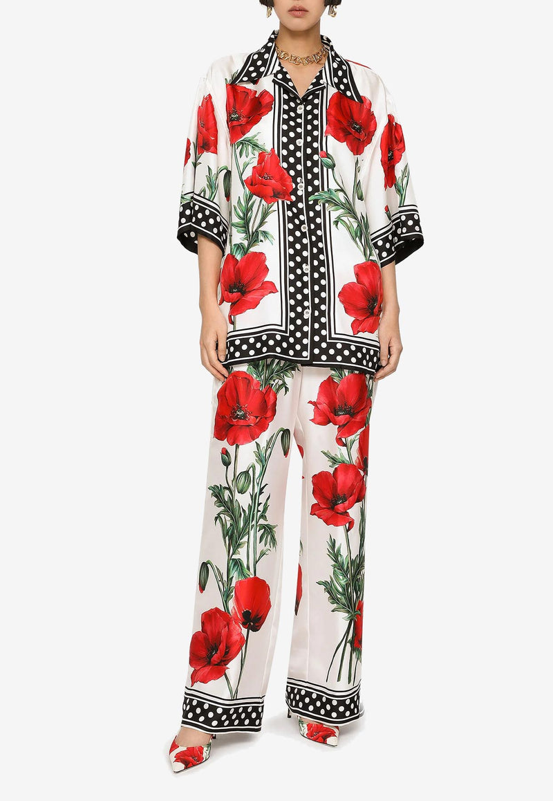 Dolce & Gabbana Poppy-Print Twill Pajama Pants Multicolor FTAMPT HI1HI HA3VN