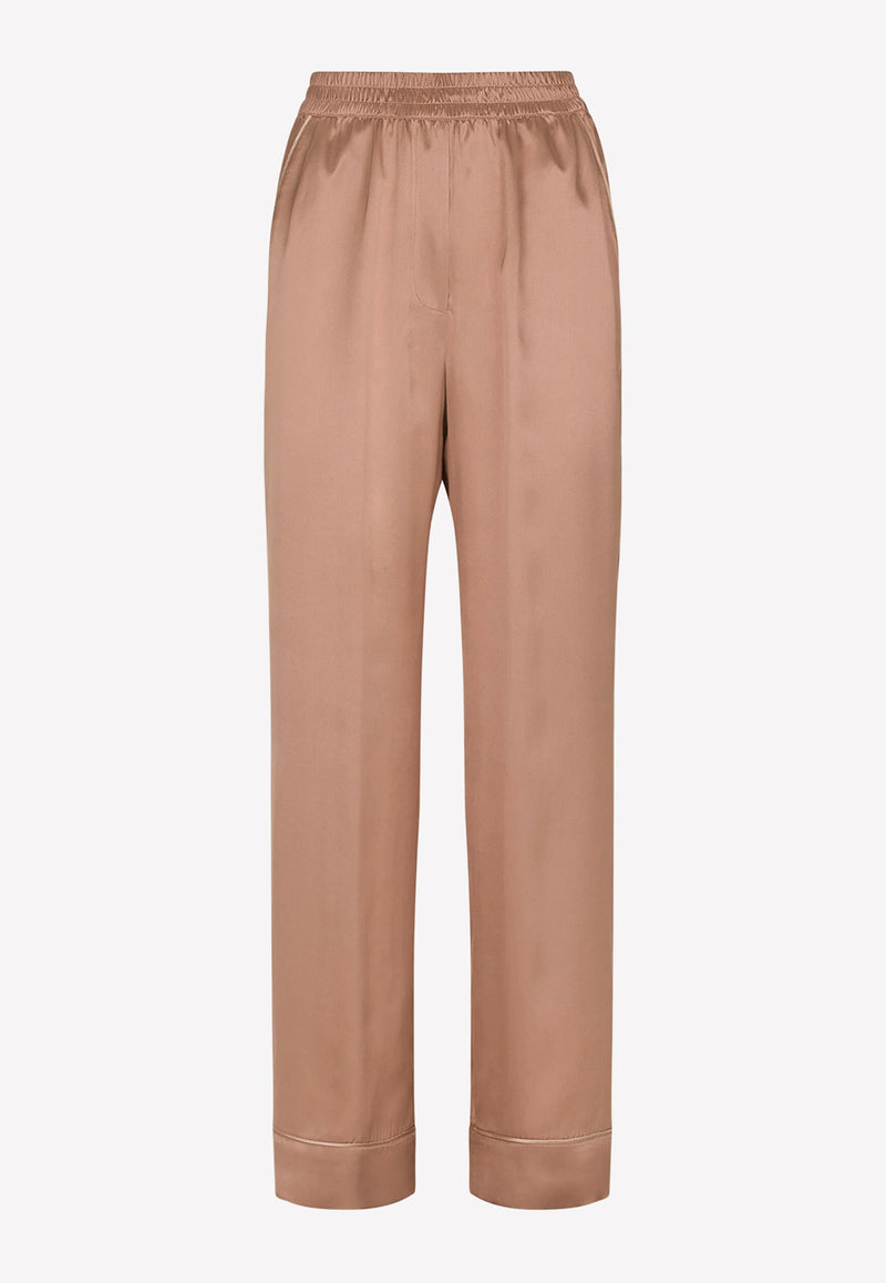Dolce & Gabbana Satin Pajama Pants Taupe FTB0MT FU1AU M0216
