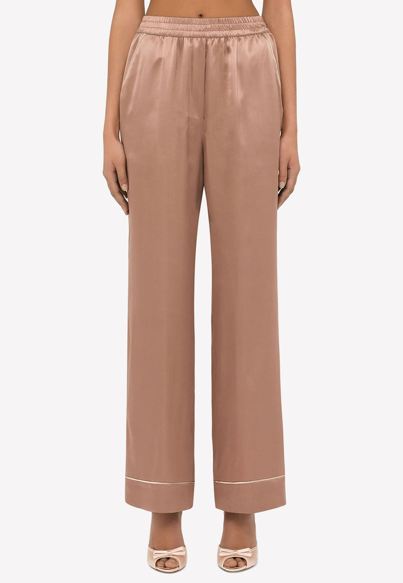 Dolce & Gabbana Satin Pajama Pants Taupe FTB0MT FU1AU M0216