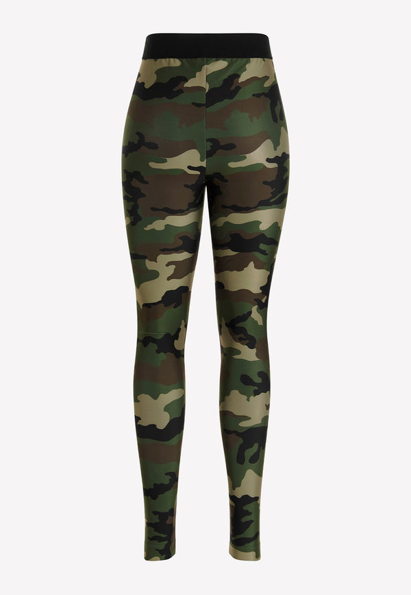 Dolce & Gabbana Camouflage Print Leggings Military Green FTB5TT FSG0U HHK26