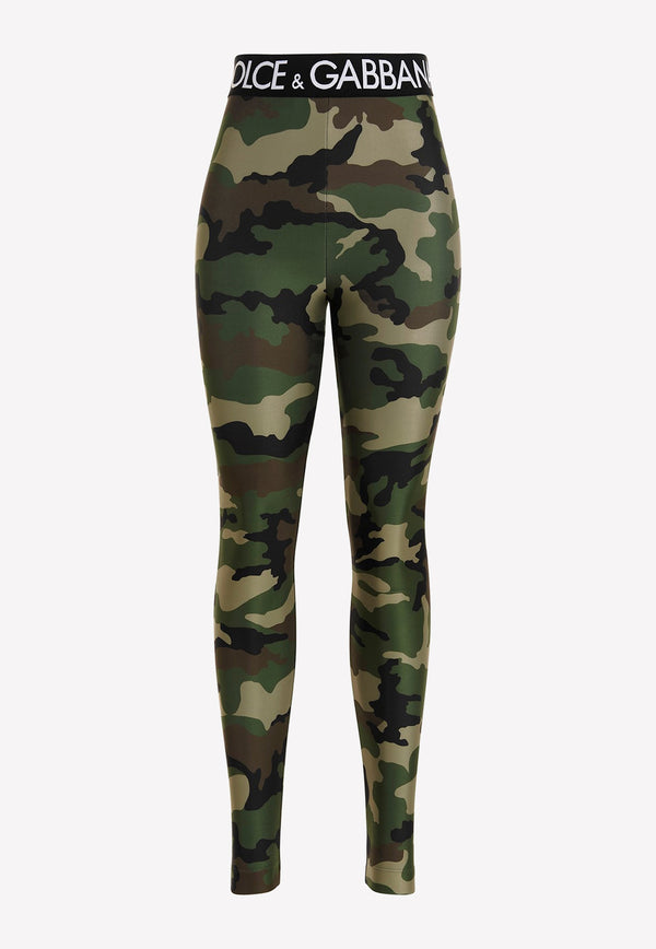 Dolce & Gabbana Camouflage Print Leggings Military Green FTB5TT FSG0U HHK26