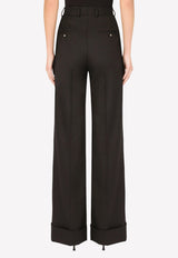 Dolce & Gabbana Palazzo Pants in Virgin Wool Black FTBM0T FUBAJ N0000