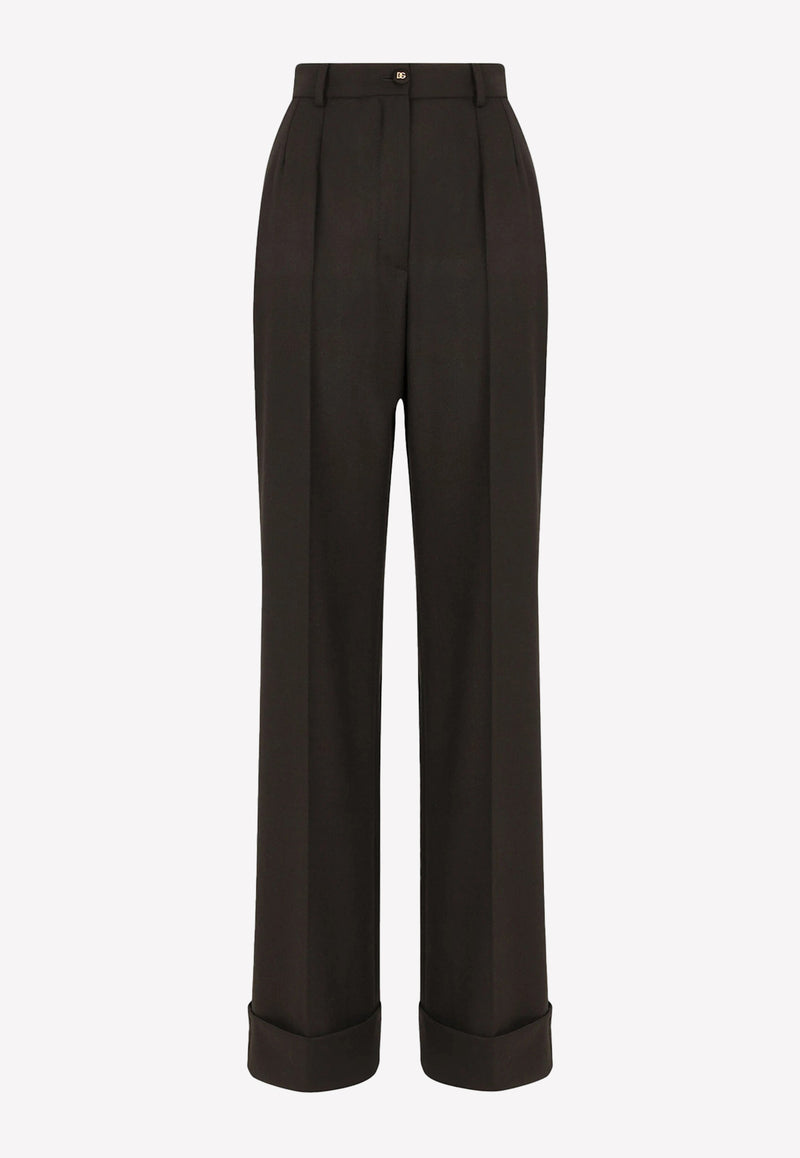 Dolce & Gabbana Palazzo Pants in Virgin Wool Black FTBM0T FUBAJ N0000