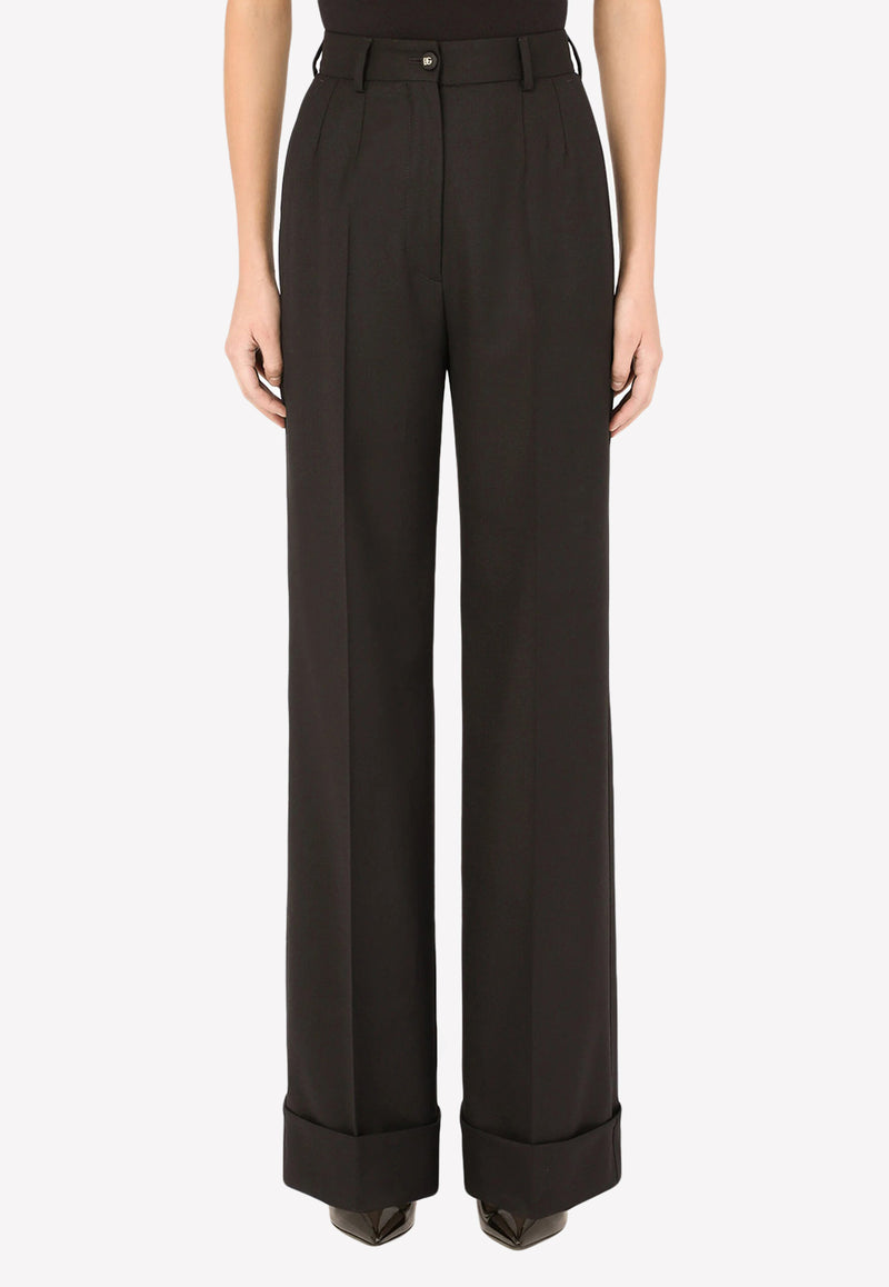 Dolce & Gabbana Palazzo Pants in Virgin Wool Black FTBM0T FUBAJ N0000