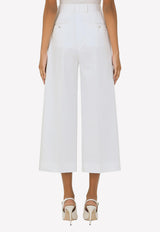 Dolce & Gabbana High-Waist Gabardine Culottes White FTCC2T FUFLG W0800