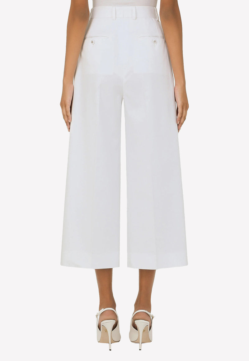 Dolce & Gabbana High-Waist Gabardine Culottes White FTCC2T FUFLG W0800