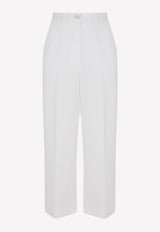 Dolce & Gabbana High-Waist Gabardine Culottes White FTCC2T FUFLG W0800