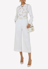 Dolce & Gabbana High-Waist Gabardine Culottes White FTCC2T FUFLG W0800