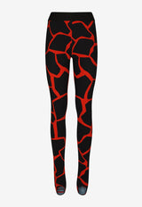 Dolce & Gabbana Giraffe-Print Jersey Leggings Black FTCKQT FSG56 HSYQN