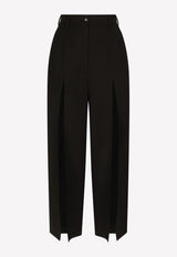 Dolce & Gabbana High-Waist Cropped Pants with Slits Black FTCPCT FUBFD N0000