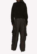 Dolce & Gabbana DG Logo Knitted Sweater in Virgin Wool Black FX334Z JBVX5 S9000