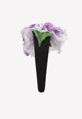 Dolce & Gabbana Silk Headband with Organza Flower Emblem FY347Z GER77 F0291 Purple