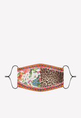 Dolce & Gabbana Patchwork Face Mask in Floral and Leopard Stretch Fabric FY348T GER96 S9199 Multicolor