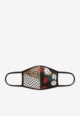 Dolce & Gabbana Patchwork Stretch Face Mask in Floral Polka and Leopard-Print FY349T GER99 S9333 Multicolor