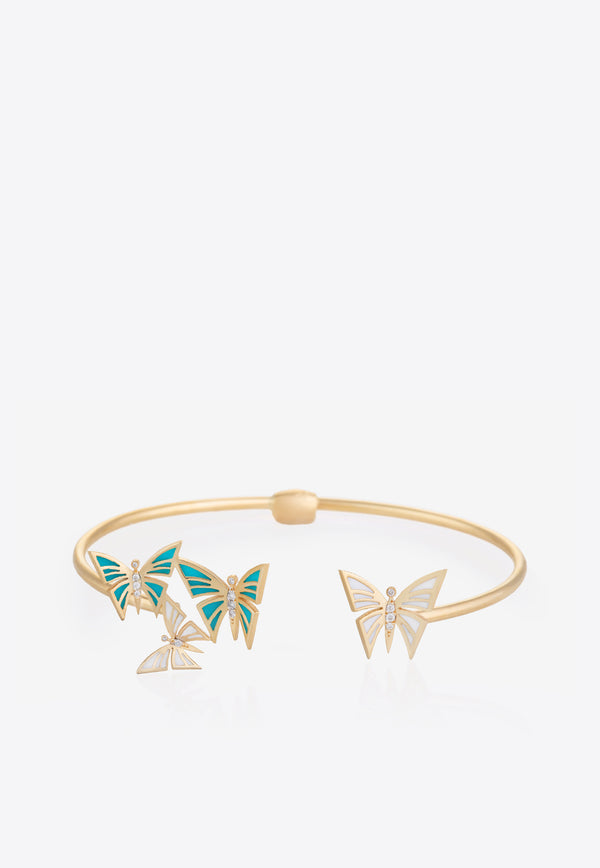 My Dream is to Fly 18-Karat Yellow Gold Butterflies Bracelet with Diamonds