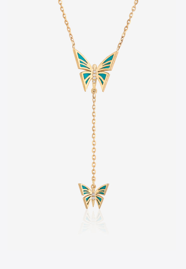My Dream is to Fly 18-Karat Yellow Gold Butterfly Necklace with Diamonds