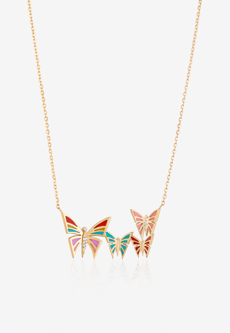 My Dream is to Fly Necklace in 18-Karat Yellow Gold with Diamonds