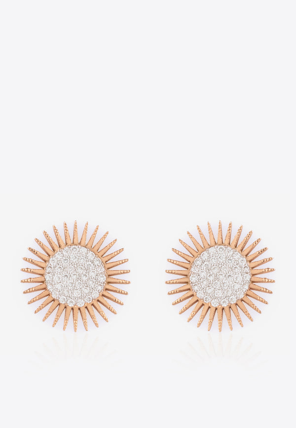 Soleil Collection Earrings in 18-karat Rose Gold with White Diamonds