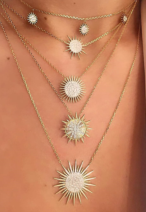 Soleil Collection Necklace in 18-karat Rose Gold With White Diamonds
