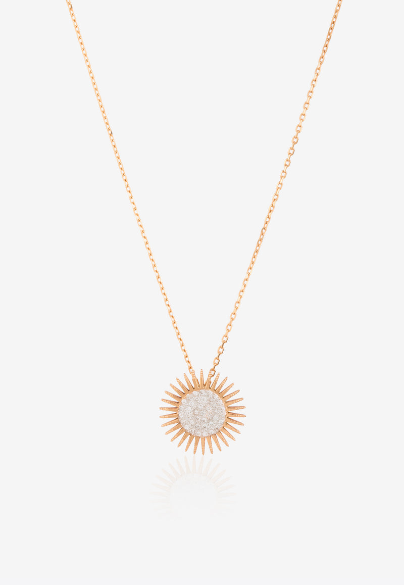 Soleil Collection Necklace in 18-karat Rose Gold With White Diamonds