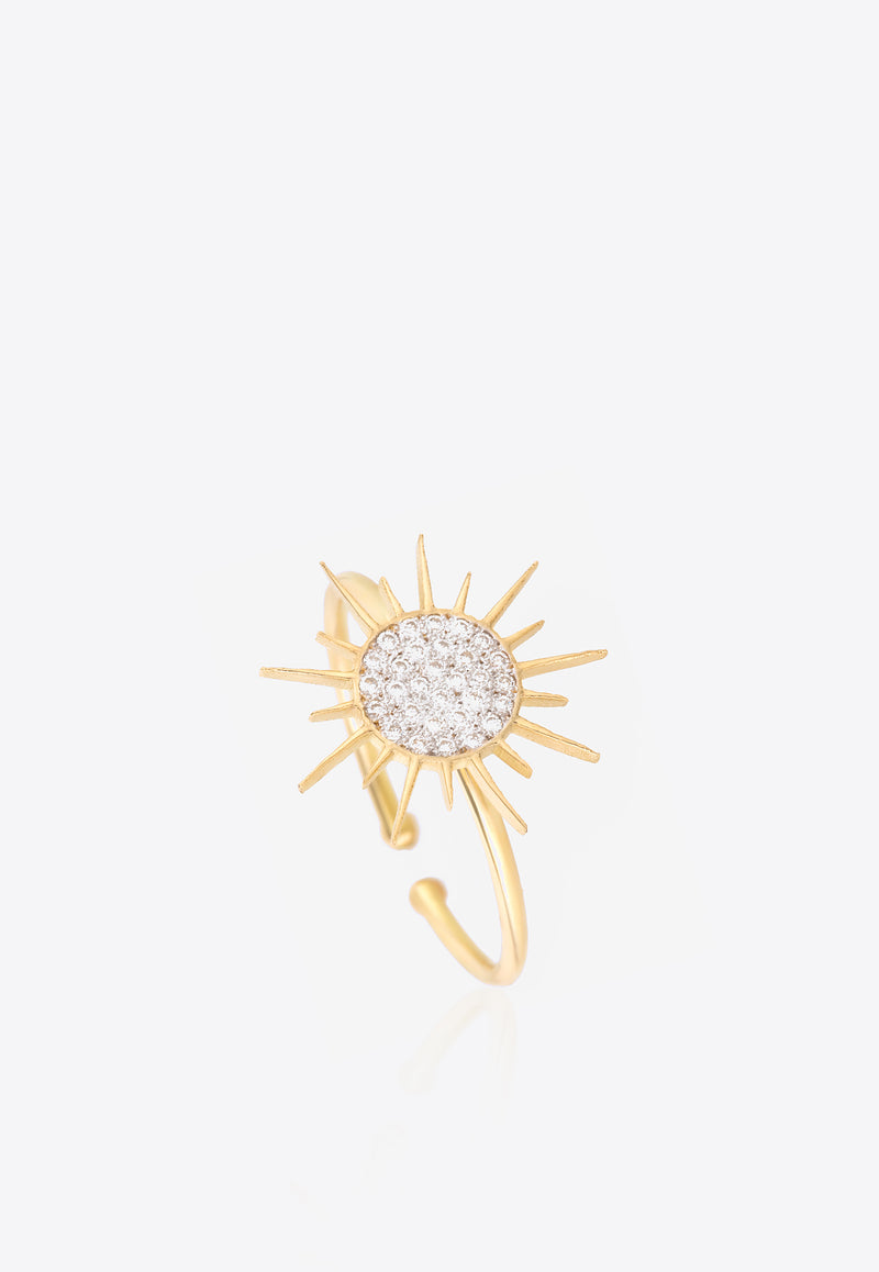 Soleil Collection Ring in 18-karat Yellow Gold with White Diamonds
