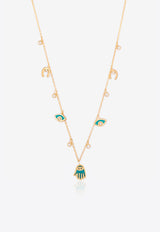Sweet Collection Necklace in 18-karat Yellow Gold, Enamel and White Diamonds