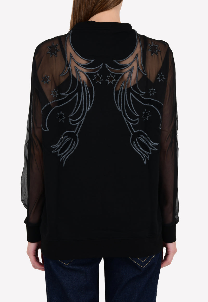 Francesco Scognamilio Black Starry Night Sheer Sweatshirt FE55/82/099
