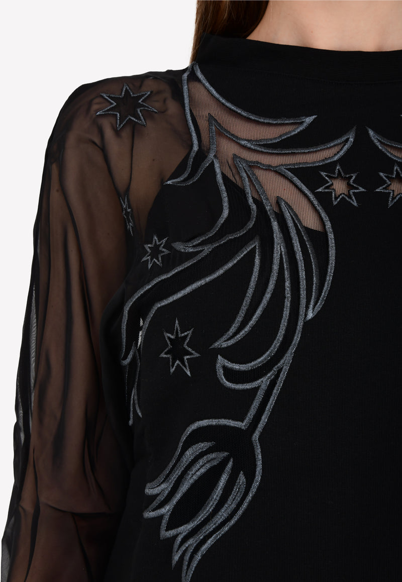 Francesco Scognamilio Black Starry Night Sheer Sweatshirt FE55/82/099
