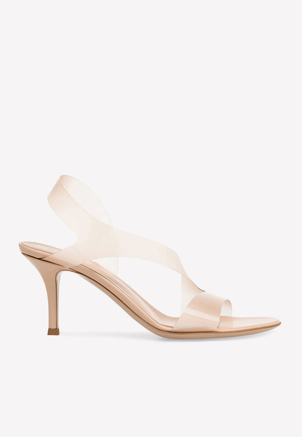 Gianvito Rossi Metropolis 70 Plexi Sandals Nude G31843 70RIC GSVNUNU PATENT NUDE NUDE