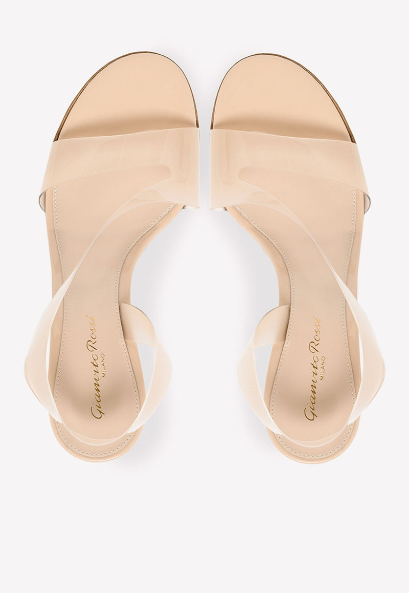Gianvito Rossi Metropolis 70 Plexi Sandals Nude G31843 70RIC GSVNUNU PATENT NUDE NUDE