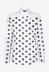 Dolce & Gabbana Logo Printed Long-Sleeved Shirt Monochrome G5IX8T GF119 W0800