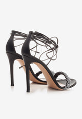 Gianvito Rossi Leomi 100 Crystal Embellished Sandals G61678 15RIC XCNNENE LAMB BLACK BLACK Black