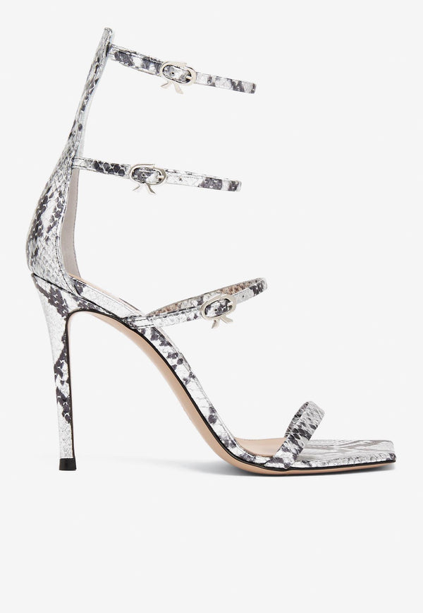 Gianvito Rossi Ribbon Uptown 105 Leather Sandals Black G61683 15RIC BRZARGE CALZ BRAZIL SILVER
