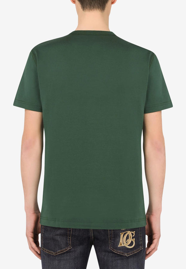Dolce & Gabbana Logo Plaque Short-Sleeved T-shirt Green G8KJ9T FU7EQ V8813